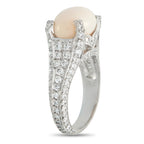18K White Gold 1.50ct Diamond and Conch Pearl Ring