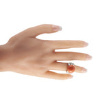 18K White Gold 1.38ct Diamond and Coral Ring