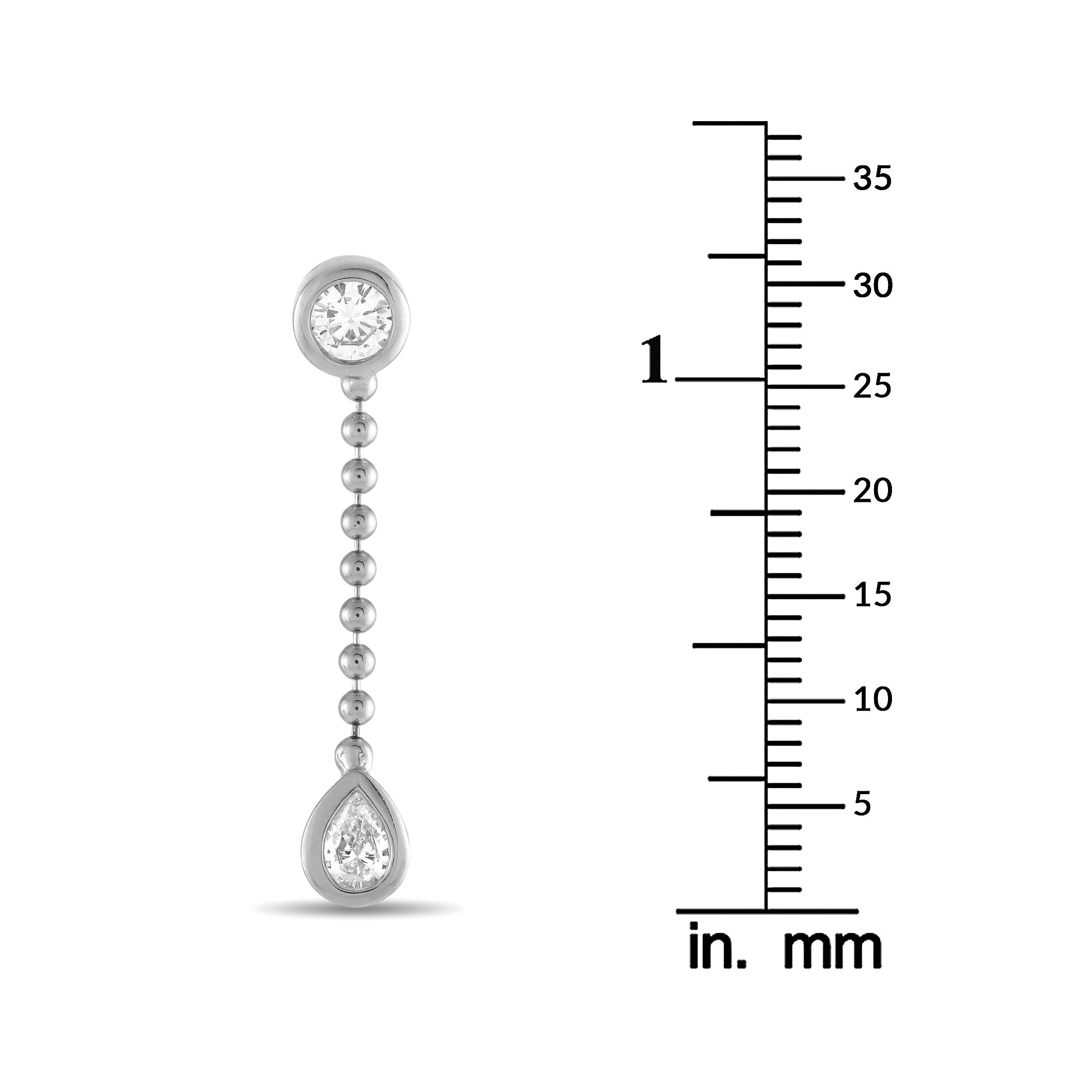 Exclusive 18K White Gold 1.06ct Diamond Dangle Earrings