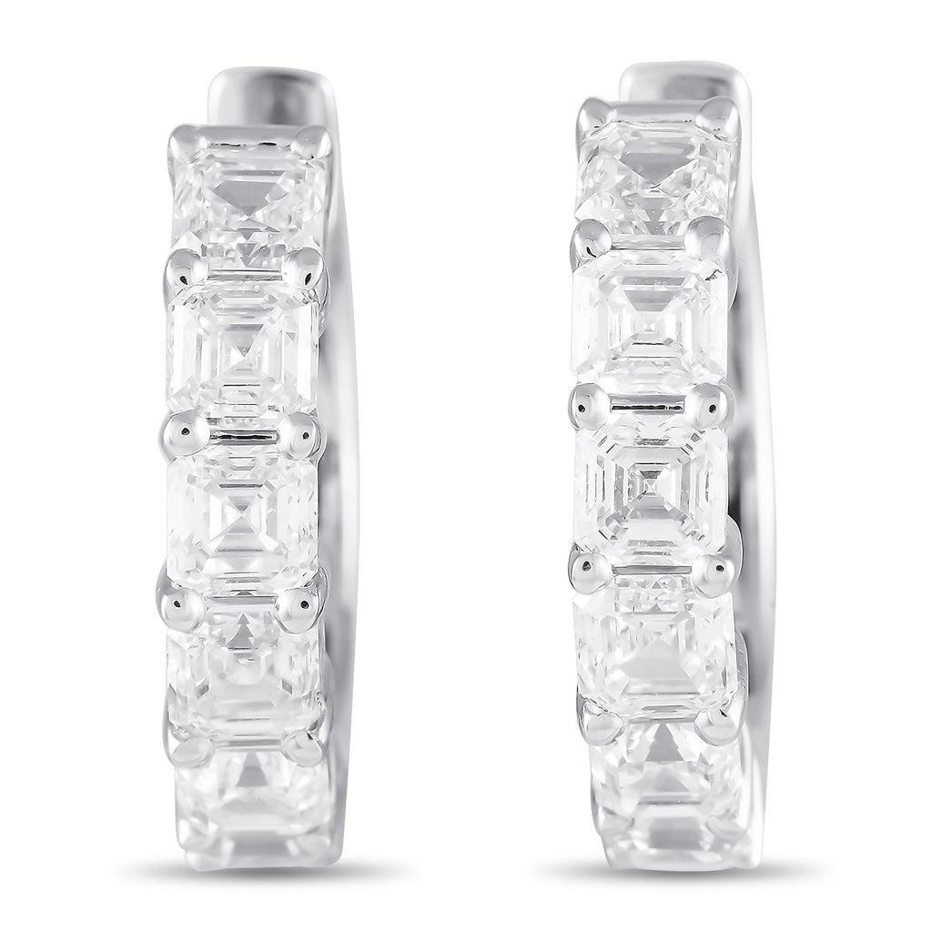 Exclusive 18K White Gold 2.45ct Diamond Hoop Earrings AER-19152 – These impeccably crafted earrings will put the perfect fini