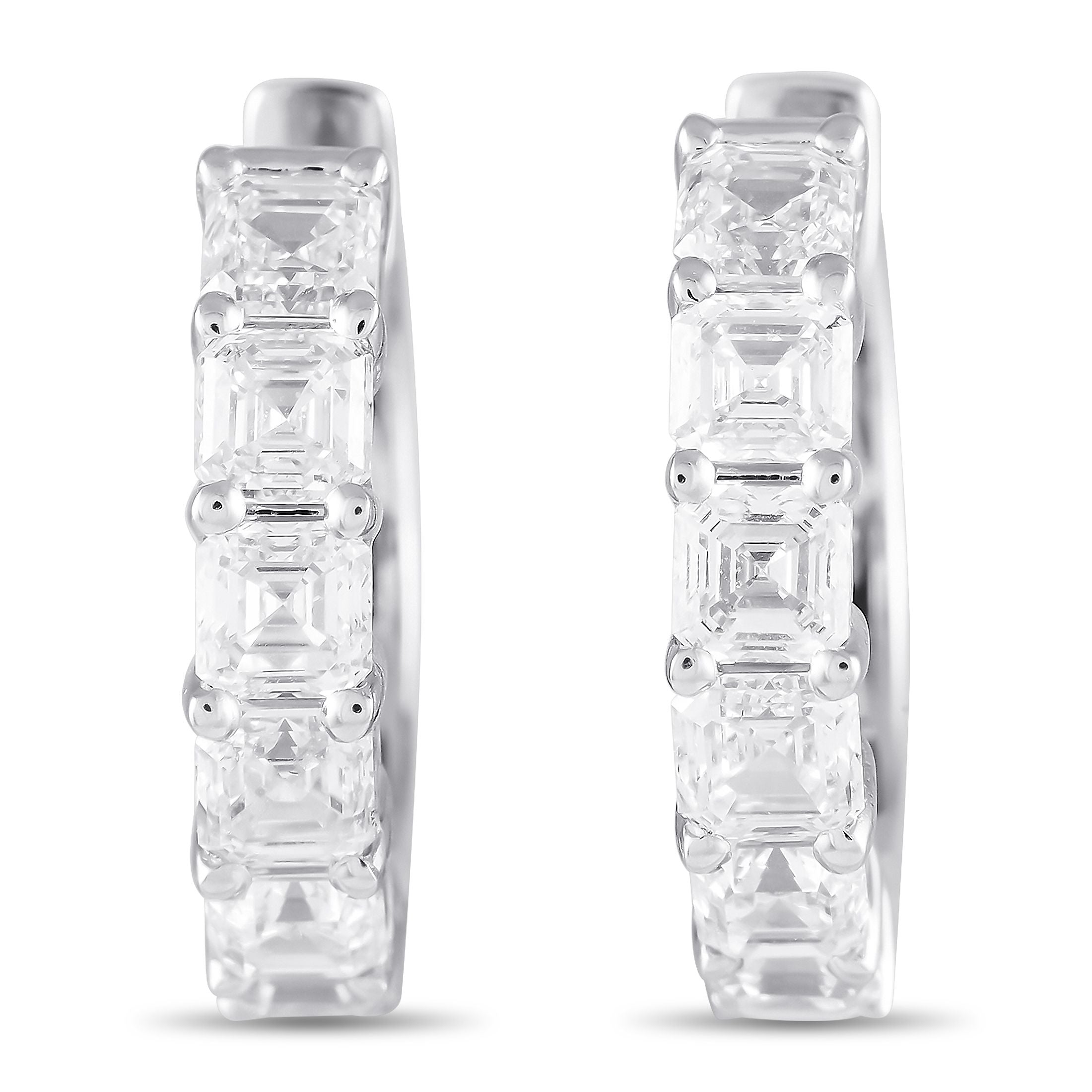 Exclusive 18K White Gold 2.45ct Diamond Hoop Earrings AER-19152 – These impeccably crafted earrings will put the perfect fini