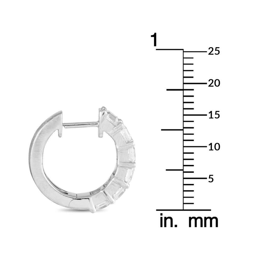 Exclusive 18K White Gold 2.45ct Diamond Hoop Earrings