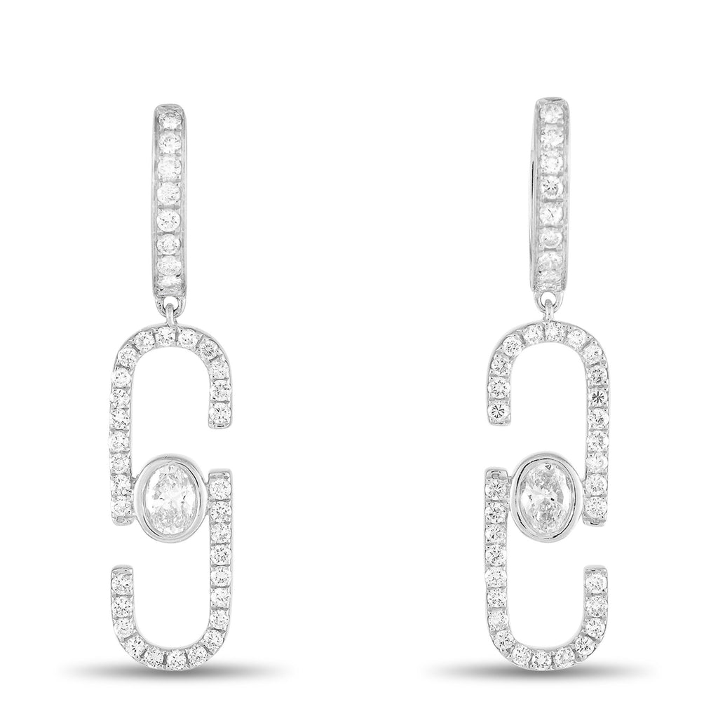 Exclusive 18K White Gold 1.40ct Diamond Earrings – Unique and artistic in design, these impressive earrings will continually 