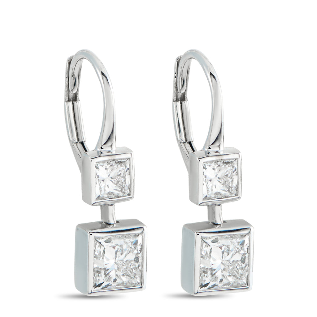 18K White Gold 1.92ct Diamond Earrings