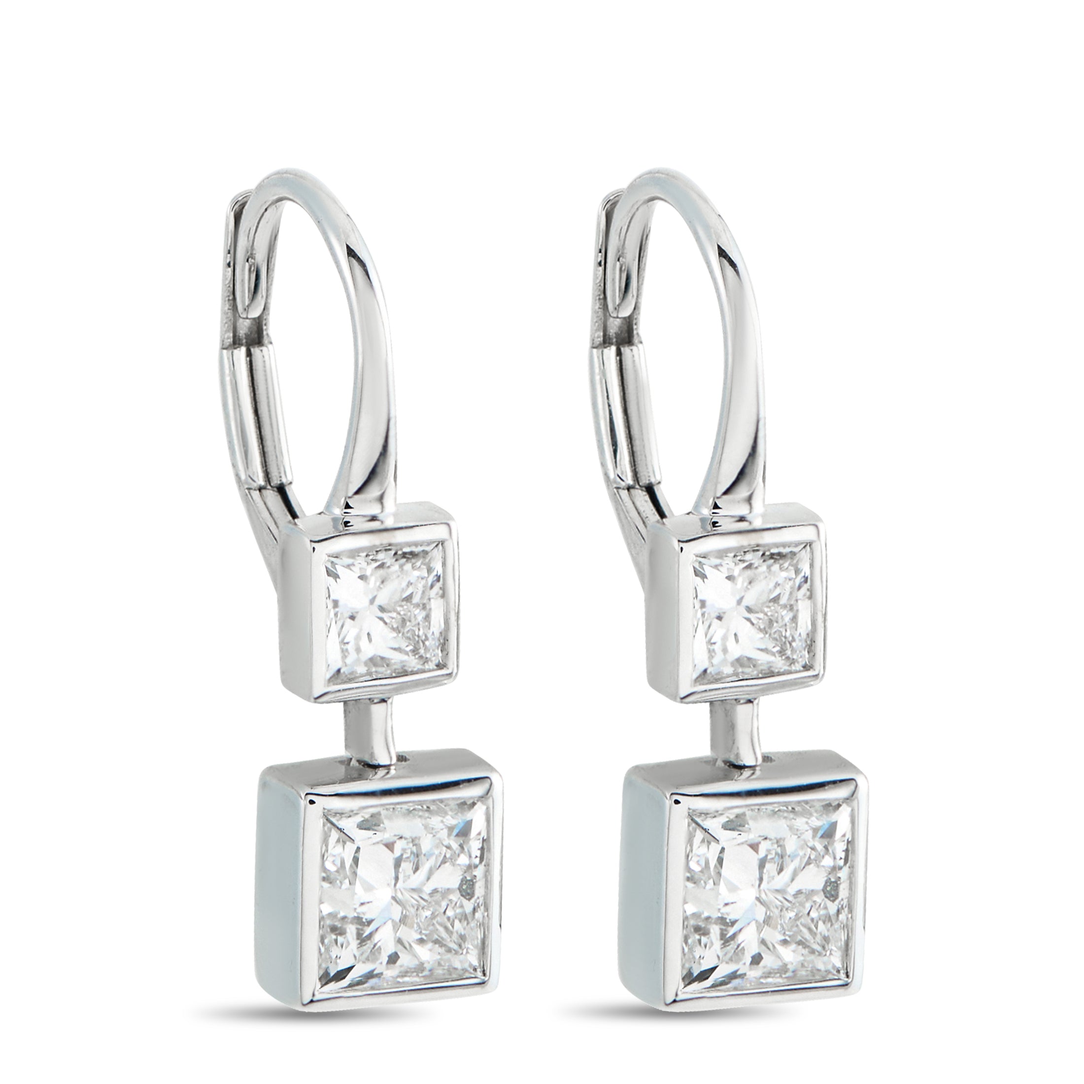 18K White Gold 1.92ct Diamond Earrings