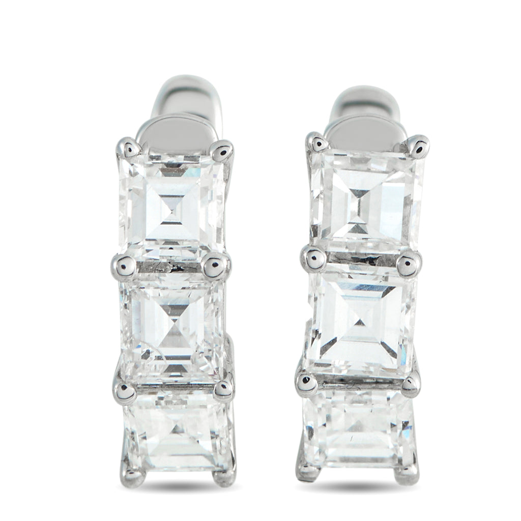 18K White Gold 1.70ct Diamond Earrings