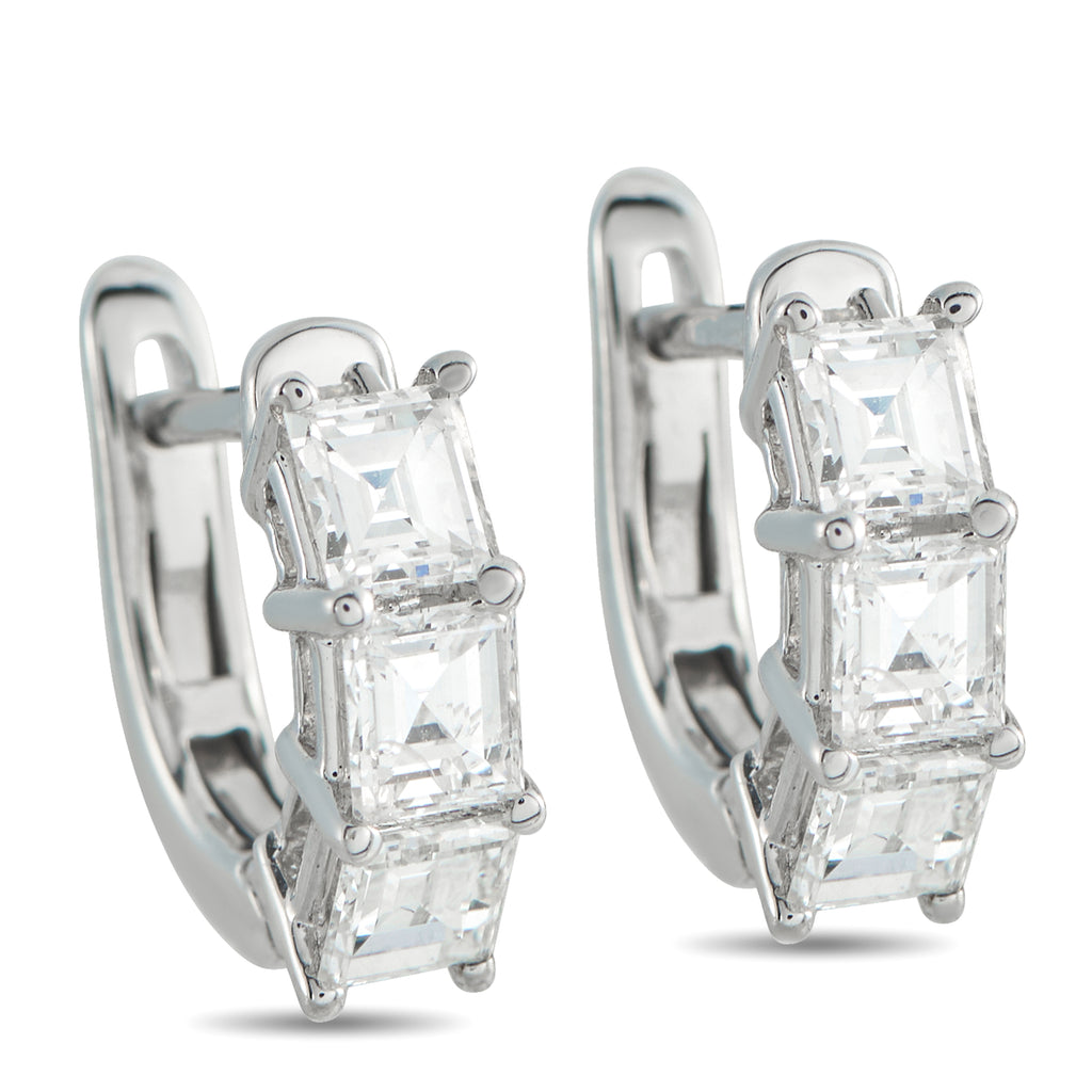 18K White Gold 1.70ct Diamond Earrings
