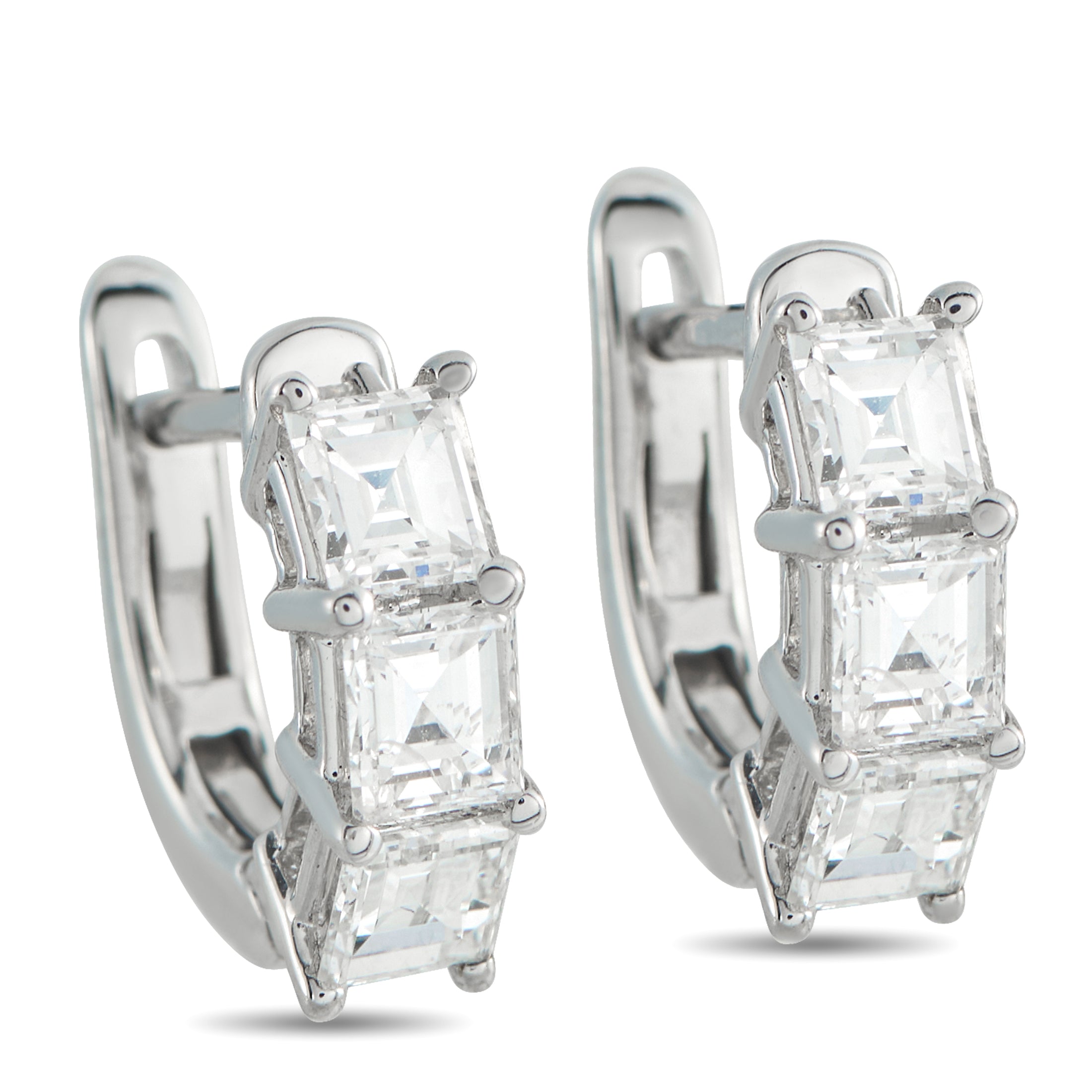 18K White Gold 1.70ct Diamond Earrings