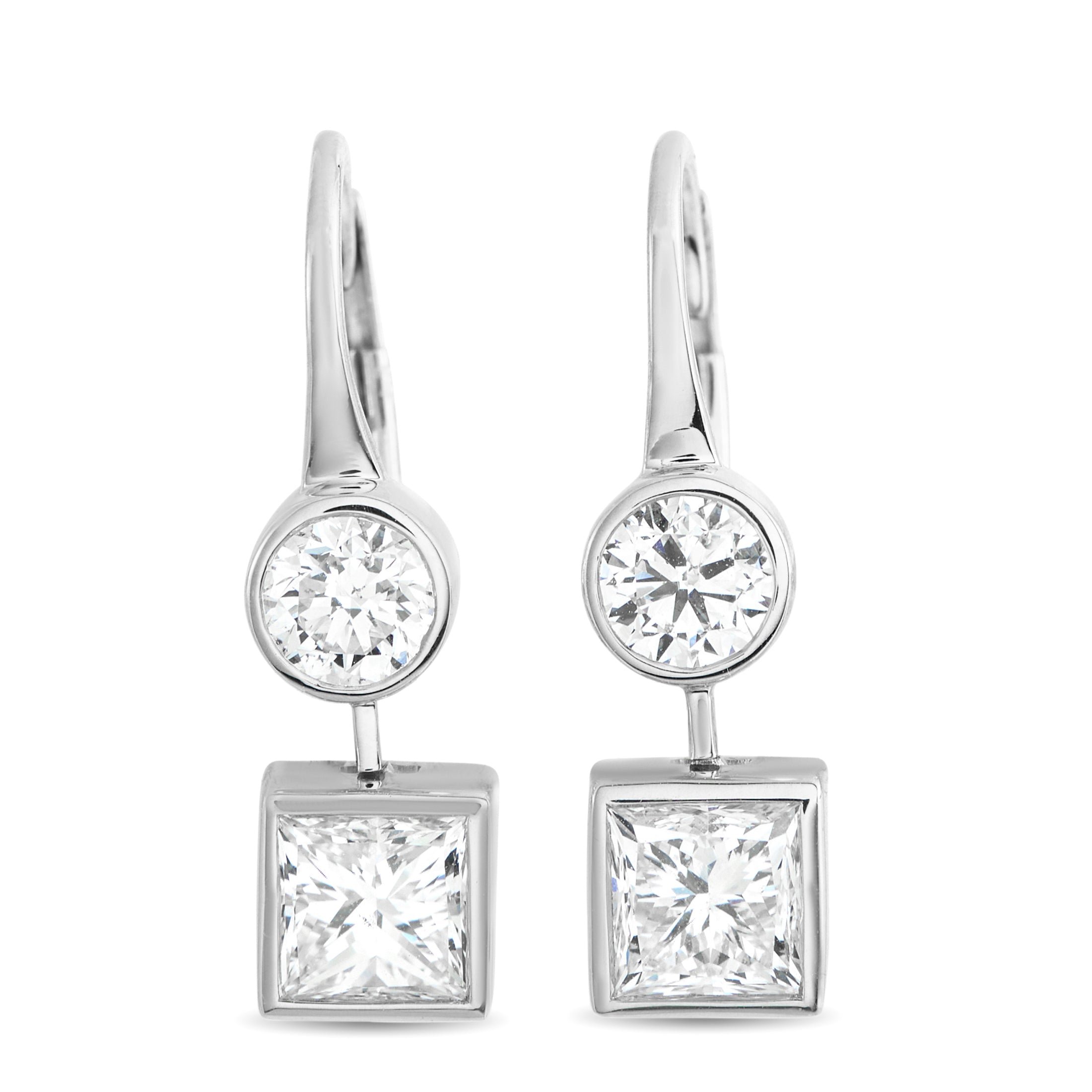 18K White Gold 2.04ct Diamond Earrings