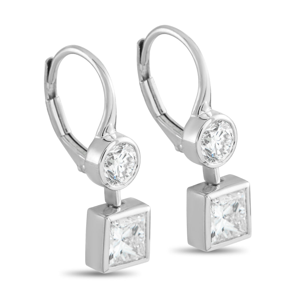 18K White Gold 2.04ct Diamond Earrings