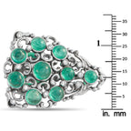 18K White Gold 0.25ct Diamond and Colombian Emerald Brooch