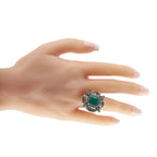 18K White Gold 2.70ct Diamond and Emerald Ring