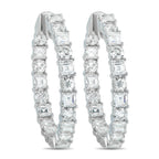 18K White Gold 6.75ct Diamond Inside-Out Hoop Earrings