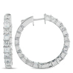 18K White Gold 6.75ct Diamond Inside-Out Hoop Earrings