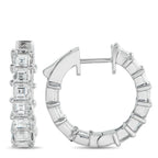 18K White Gold 3.25ct Diamond Inside-Out Hoop Earrings