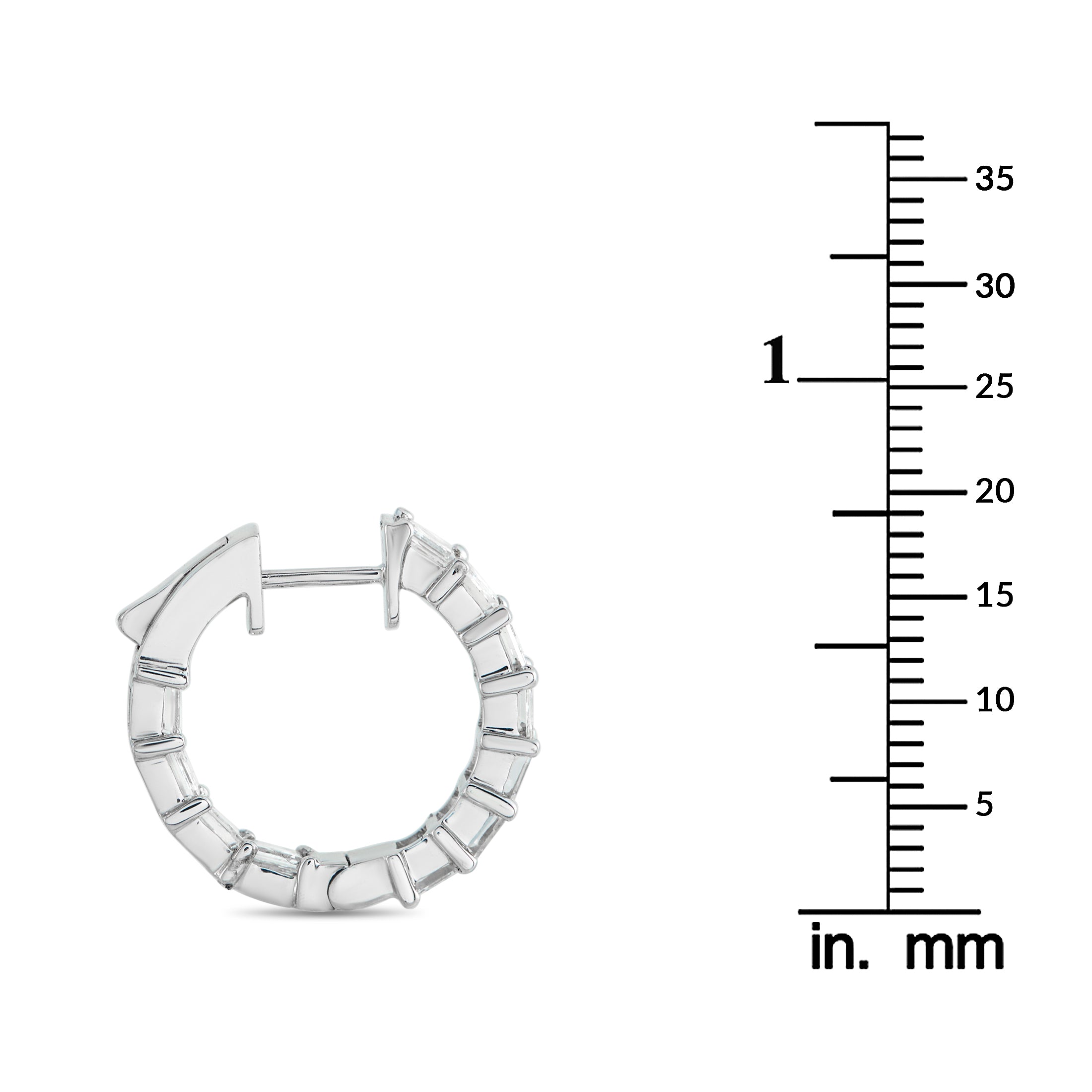 18K White Gold 3.25ct Diamond Inside-Out Hoop Earrings