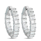 18K White Gold 4.0ct Diamond Inside-Out Hoop Earrings
