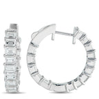 18K White Gold 4.0ct Diamond Inside-Out Hoop Earrings