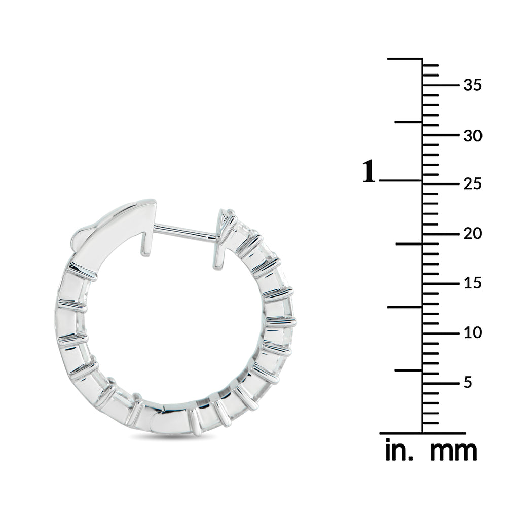 18K White Gold 4.0ct Diamond Inside-Out Hoop Earrings