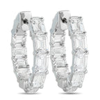 18K White Gold 3.80ct Diamond Inside-Out Hoop Earrings