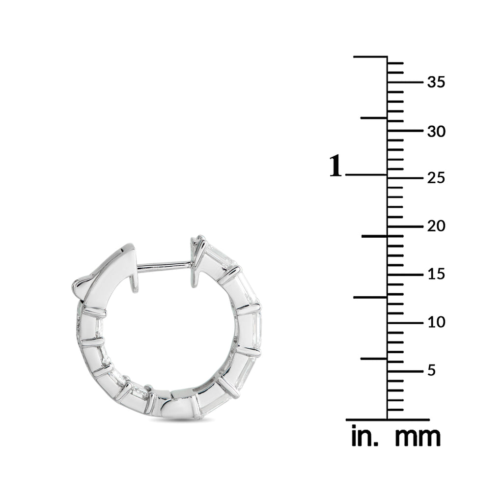 18K White Gold 3.80ct Diamond Inside-Out Hoop Earrings