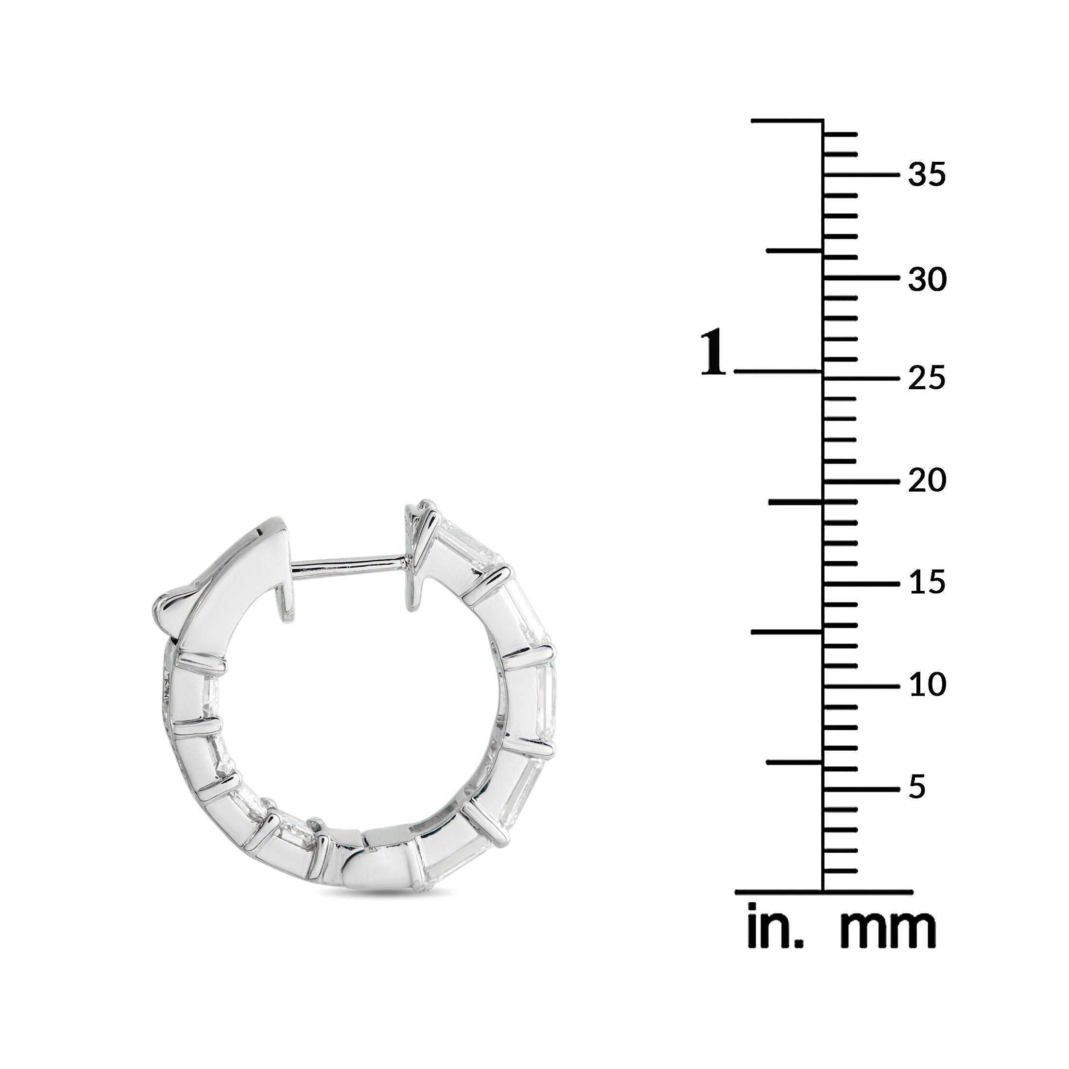 18K White Gold 3.80ct Diamond Inside-Out Hoop Earrings