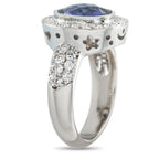 18K White Gold 0.80ct Diamond and Iolite Ring