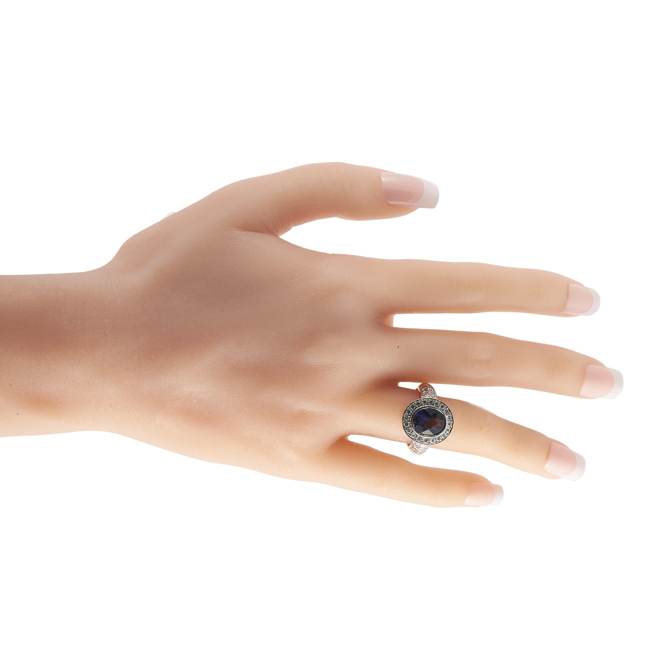 18K White Gold 0.80ct Diamond and Iolite Ring