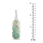 18K White Gold 0.90ct Diamond and Jade Hulu Pendant