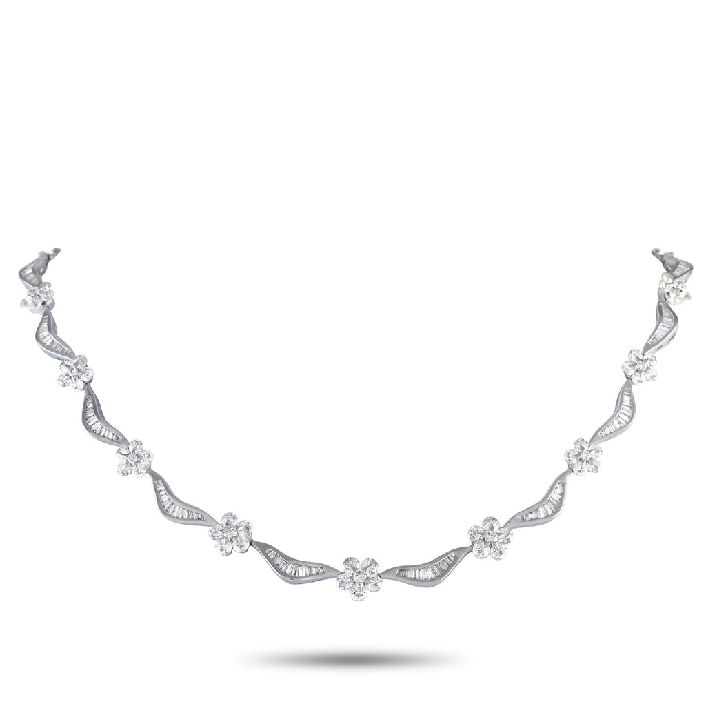 Exclusive 18K White Gold 18.80ct Diamond Necklace – A breathtaking array of diamonds with a total weight of 18