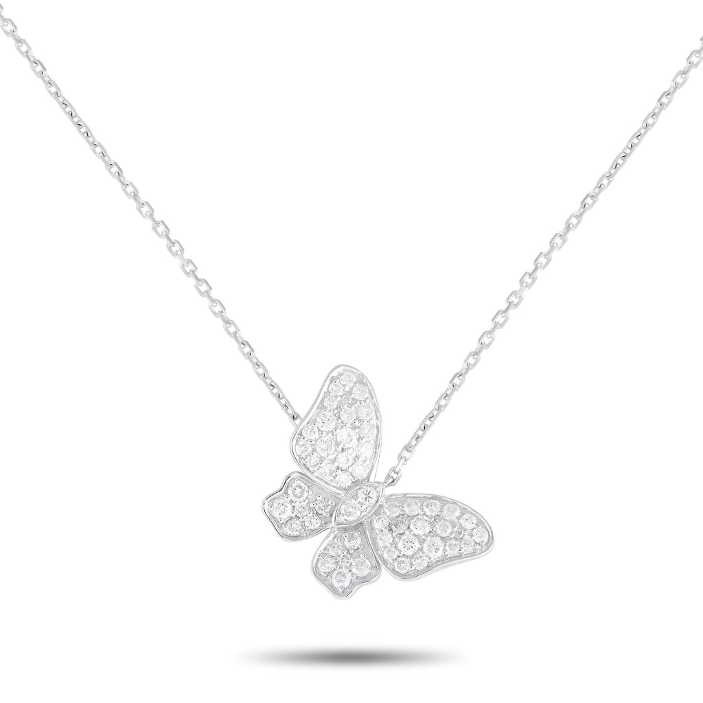 Exclusive 18K White Gold 0.65ct Diamond Butterfly Necklace – This necklace possesses an undeniable charm