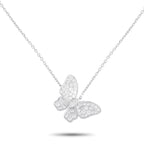 18K White Gold 0.65ct Diamond Butterfly Necklace