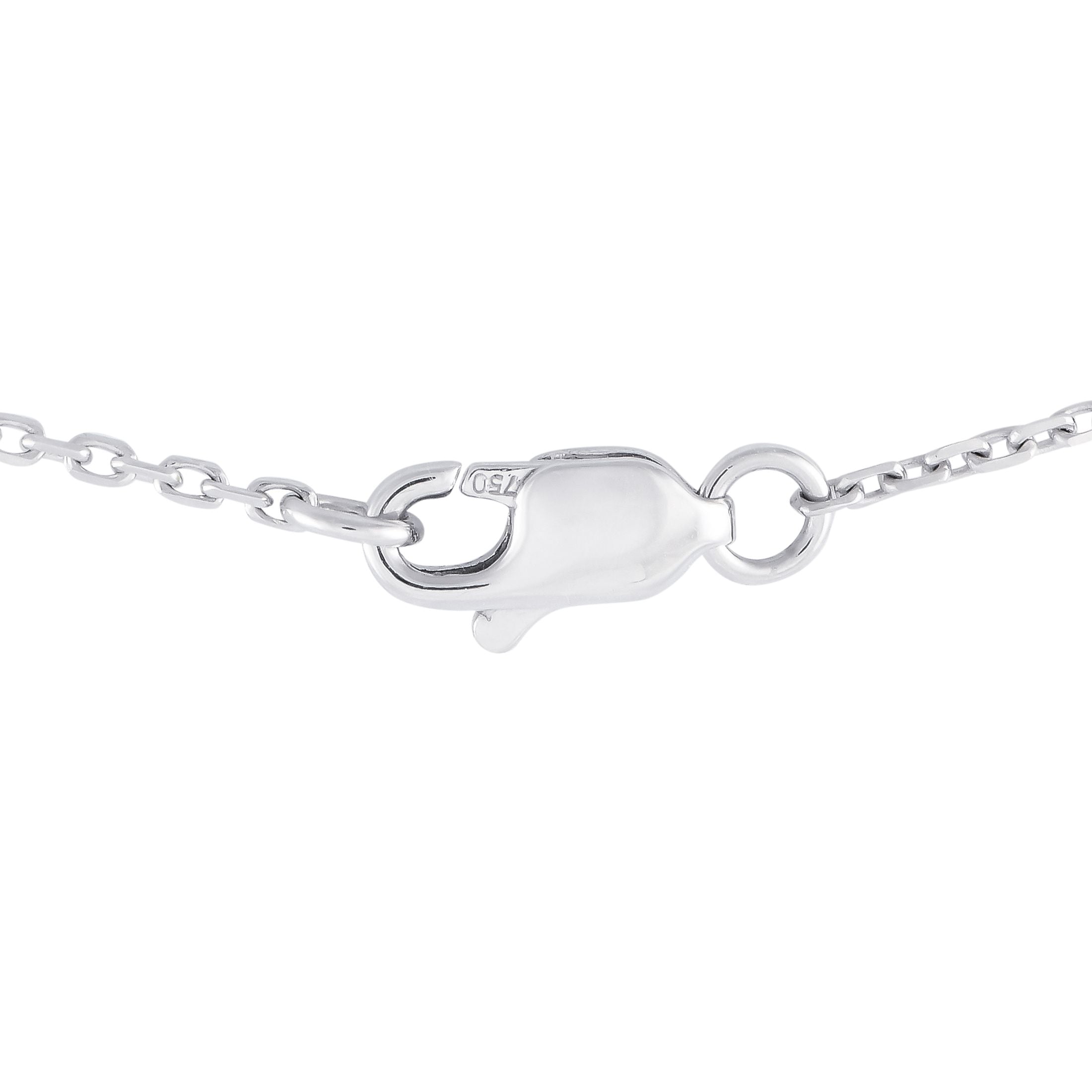 Exclusive 18K White Gold 0.65ct Diamond Butterfly Necklace