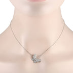 Exclusive 18K White Gold 0.65ct Diamond Butterfly Necklace