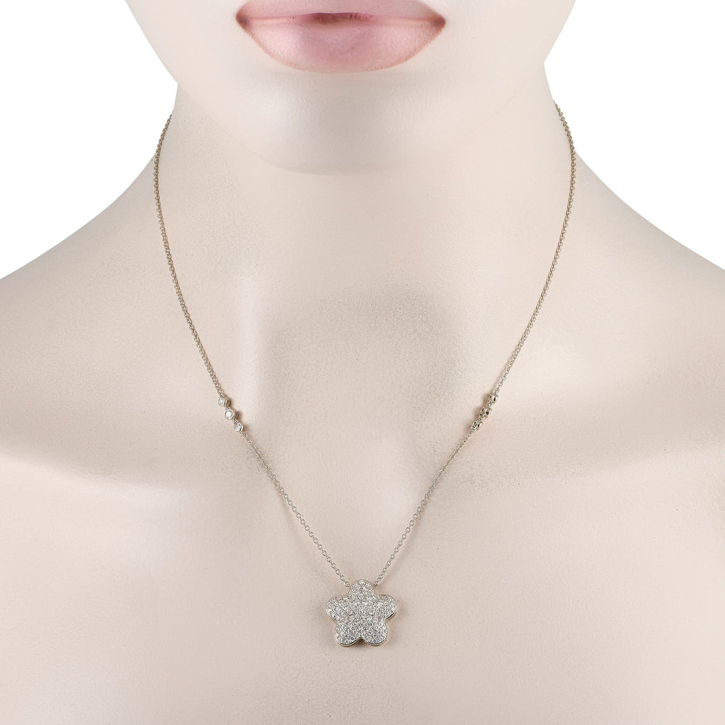 Exclusive 18K White Gold 1.25ct Diamond Pendant Necklace