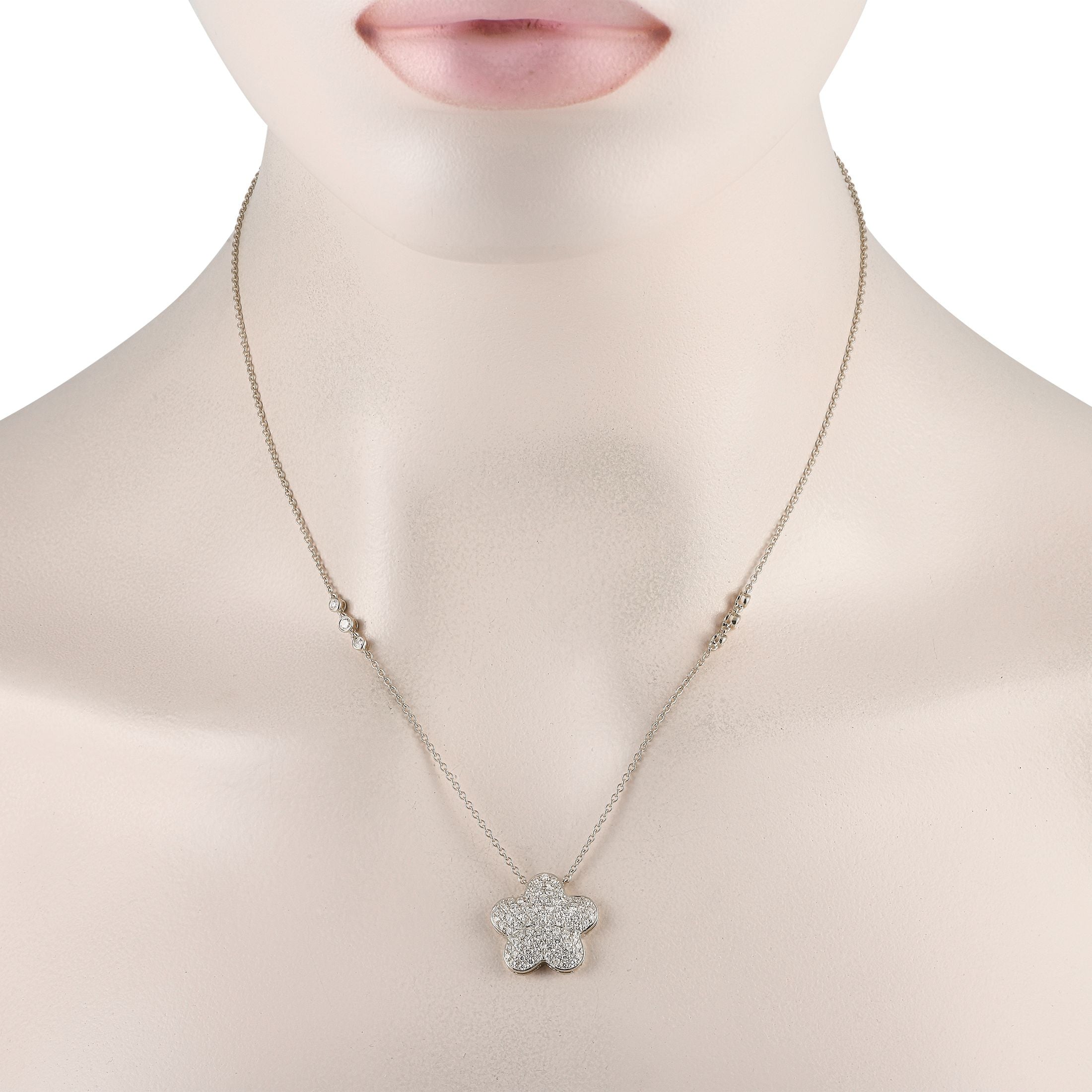 Exclusive 18K White Gold 1.25ct Diamond Pendant Necklace