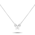 Butterfly diamond pendant necklace in 18k white gold, chain and central butterfly