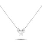 18K White Gold 1.30ct Diamond Butterfly Necklace