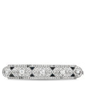French Antique 18K White Gold 2.0ct Diamond and Onyx Brooch