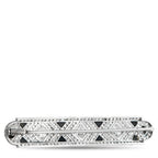 French Antique 18K White Gold 2.0ct Diamond and Onyx Brooch