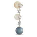 18K White Gold 0.25ct Diamond and Pearl Pendant