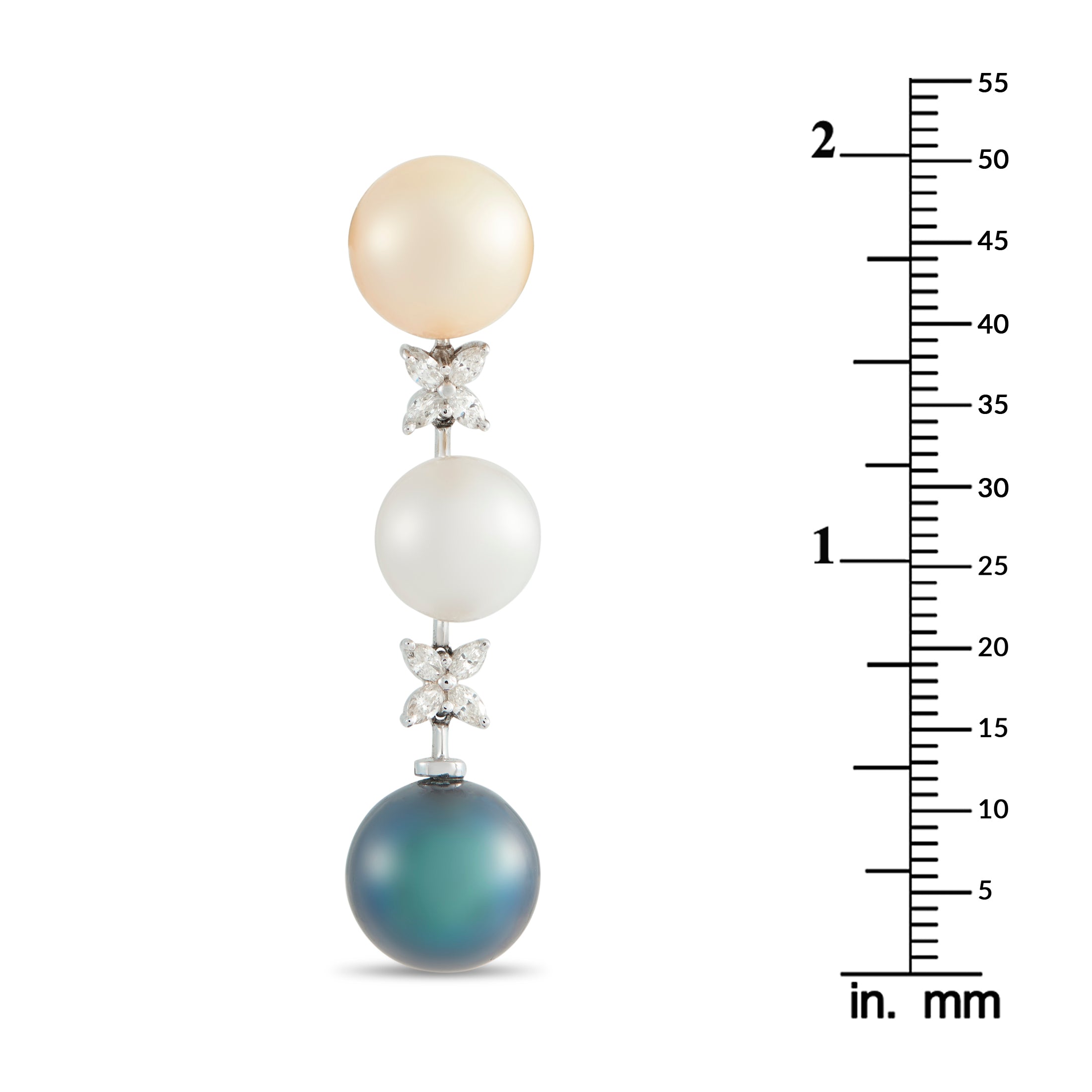 18K White Gold 0.25ct Diamond and Pearl Pendant