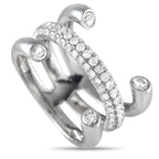 Exclusive 18K White Gold 1.40ct Diamond Ring ALR-19706 – This 18K White Gold open ring features a unique design that is insta