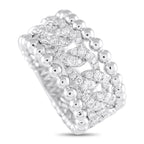 Exclusive 18K White Gold 0.80ct Diamond Beaded Openwork Ring ALR-19725 – A sensational band, this Exclusive  ring offers a lo