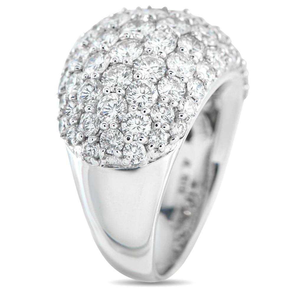 Exclusive 18K White Gold 4.0ct Diamond Pave Dome Ring