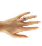 Exclusive 18K White Gold 4.0ct Diamond Pave Dome Ring