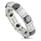 18K White Gold 1.75ct Diamond and 1.75ct Blue Diamond Ring