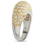 18K White and Yellow Gold 1.40ct Diamond Dome Ring
