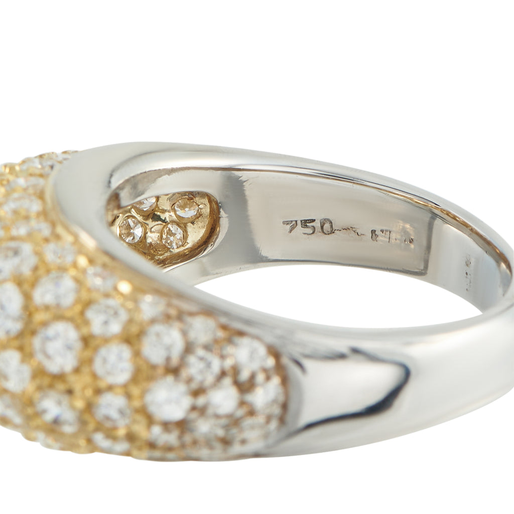 18K White and Yellow Gold 1.40ct Diamond Dome Ring