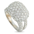 White gold diamond pavé dome ring, cluster-style face